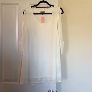 love culture open sleeve white dress